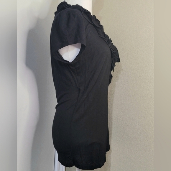 B.Wear Short Sleeve Size L Swirl Collar Blouse - Picture 4 of 13